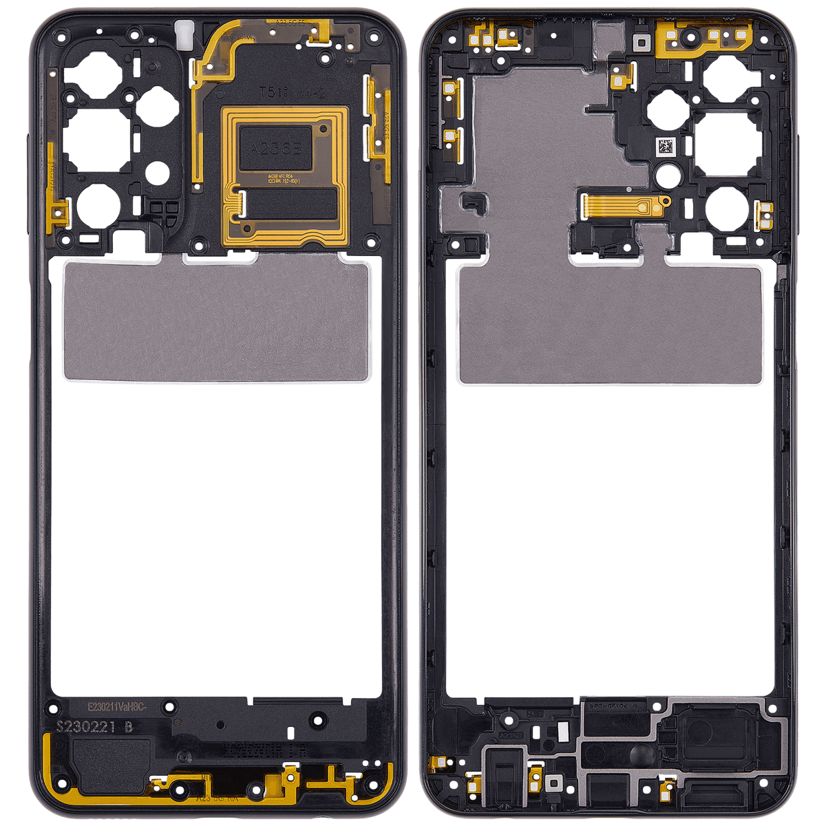 Mid-Frame Housing Compatible For Samsung Galaxy A23 5G (A236U / A236B / 2022) (US & International Version) (Black)