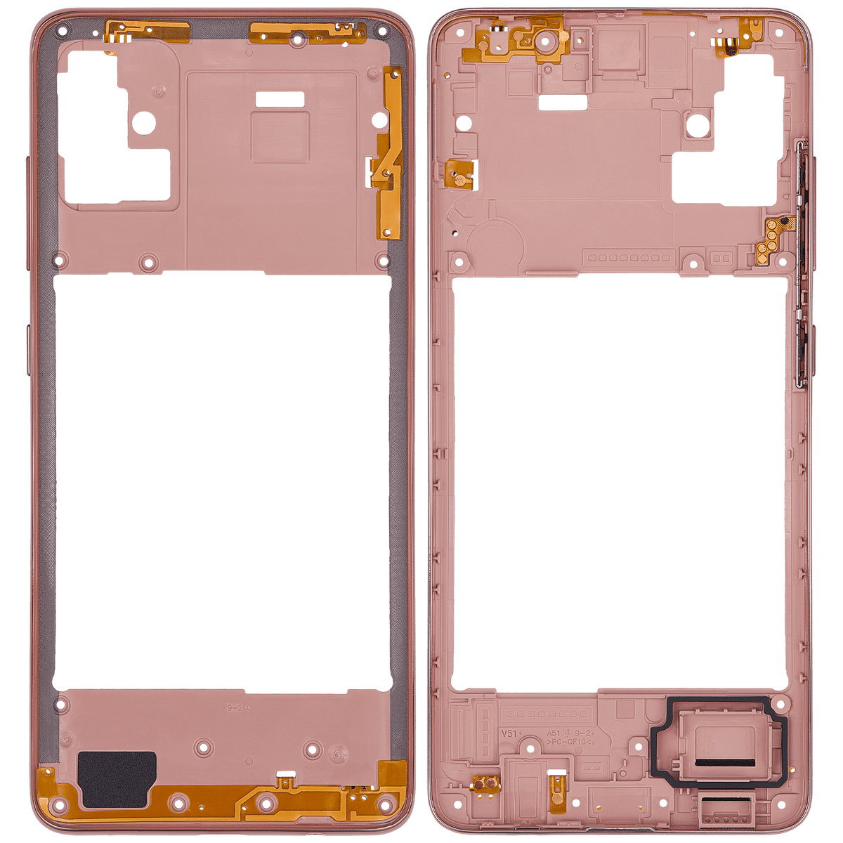 Mid-Frame Housing Compatible For Samsung Galaxy A51 4G (A515 / 2019) (Prism Crush Pink)