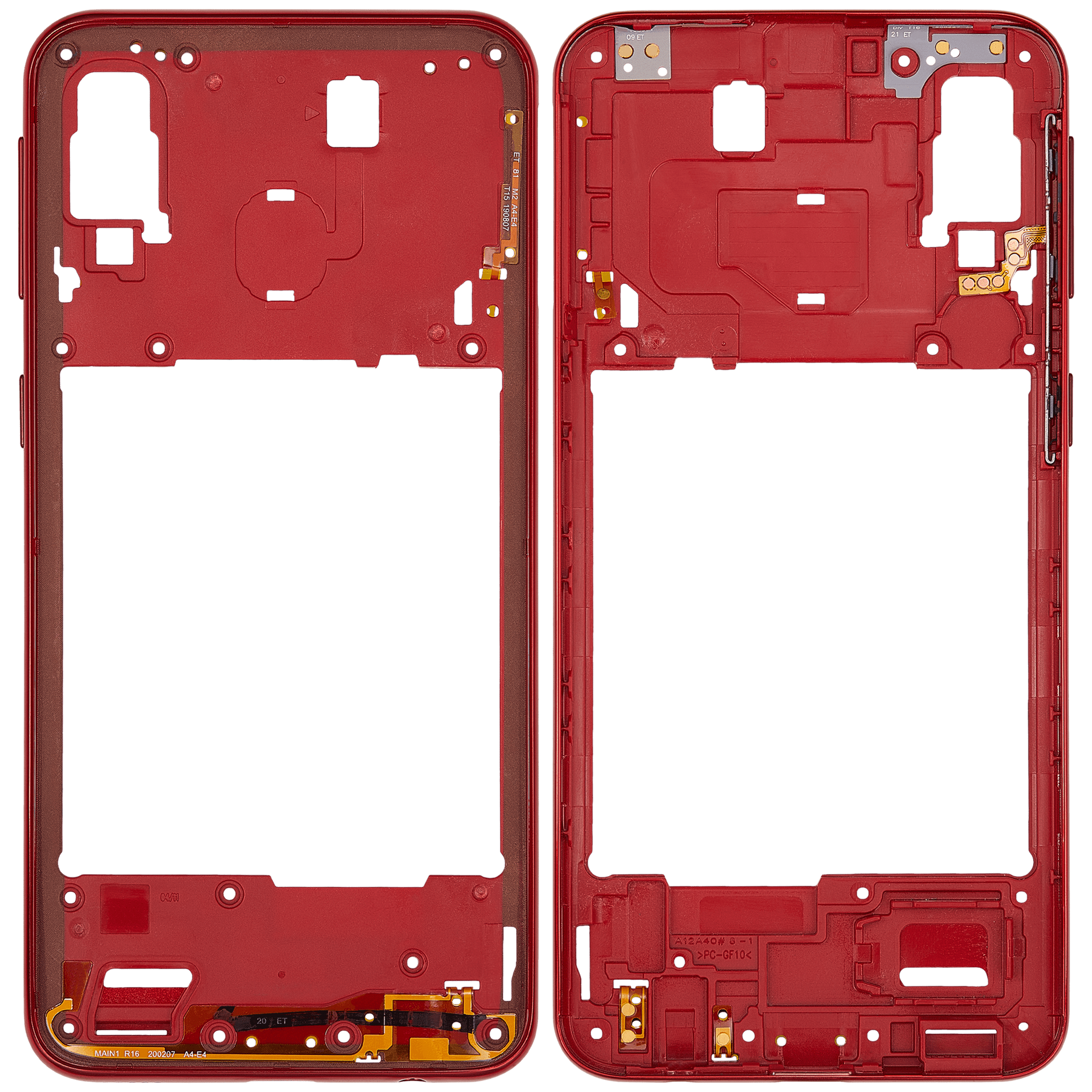Mid-Frame Housing Compatible For Samsung Galaxy A40 (A405 / 2019) (Vemake) (Coral)