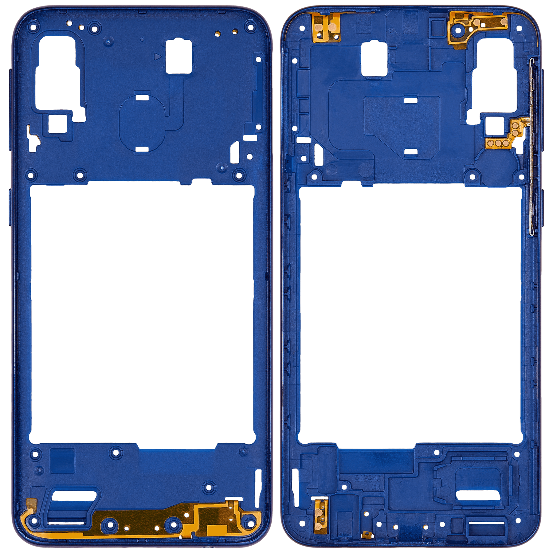 Mid-Frame Housing Compatible For Samsung Galaxy A40 (A405 / 2019) (Vemake) (Blue)