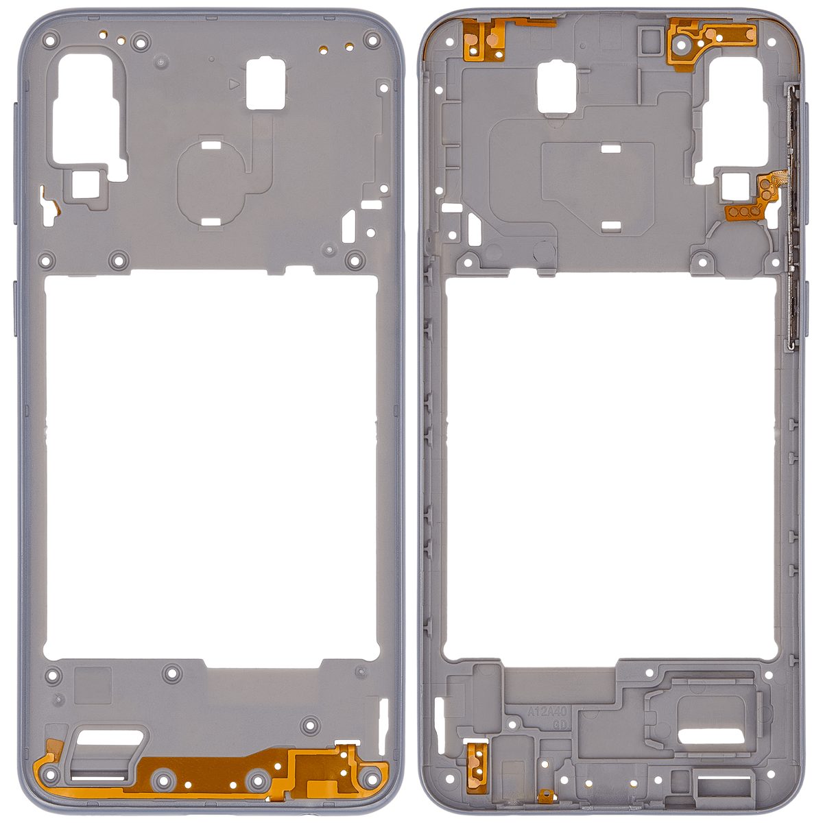 Mid-Frame Housing Compatible For Samsung Galaxy A40 (A405 / 2019) (Aftermarket Plus) (White)