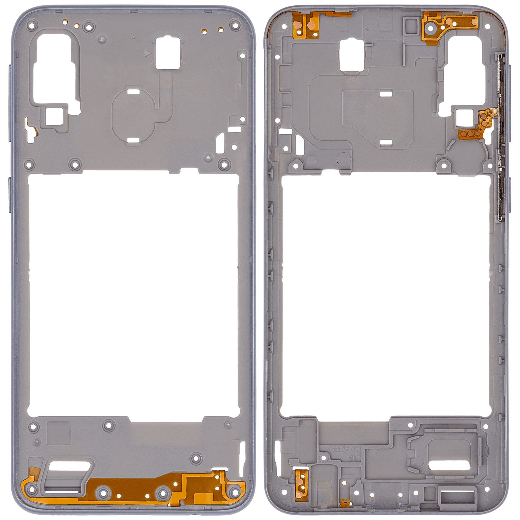 Mid-Frame Housing Compatible For Samsung Galaxy A40 (A405 / 2019) (Aftermarket Plus) (White)