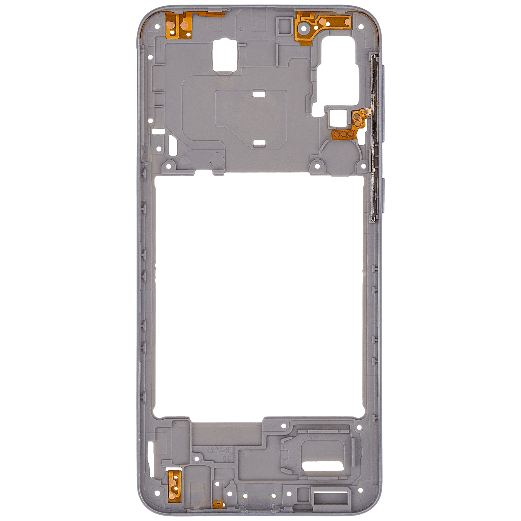 Mid-Frame Housing Compatible For Samsung Galaxy A40 (A405 / 2019) (Aftermarket Plus) (White)