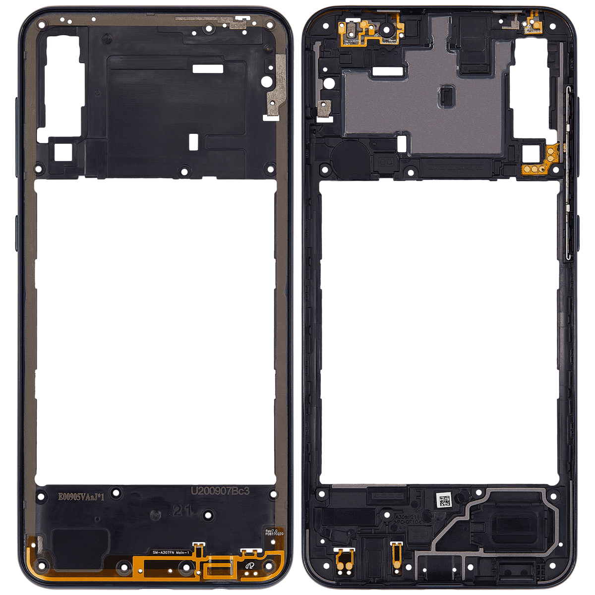 Mid-Frame Housing Compatible For Samsung Galaxy A30s (A307 / 2019) (Prism Crush Black)