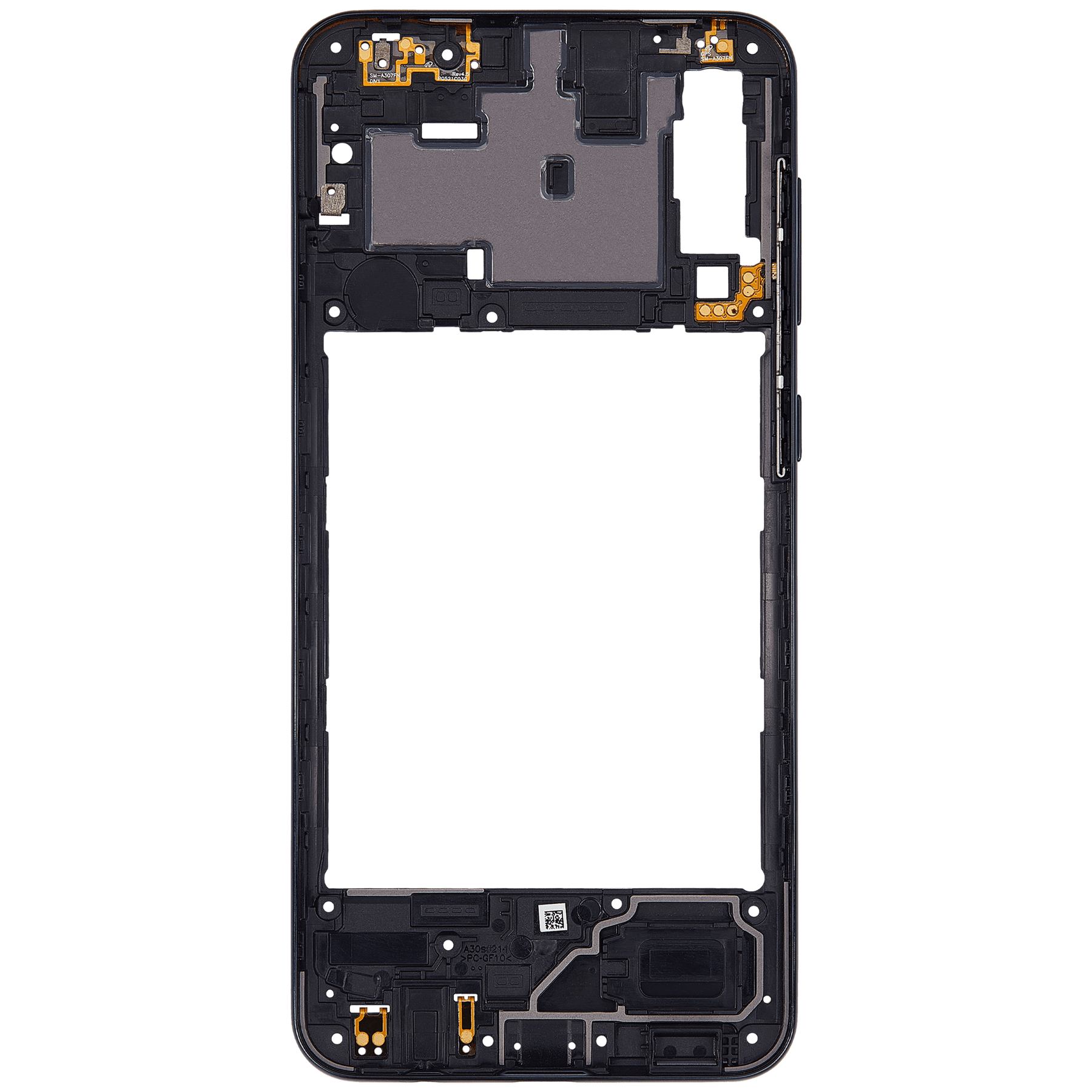 Mid-Frame Housing Compatible For Samsung Galaxy A30s (A307 / 2019) (Prism Crush Black)