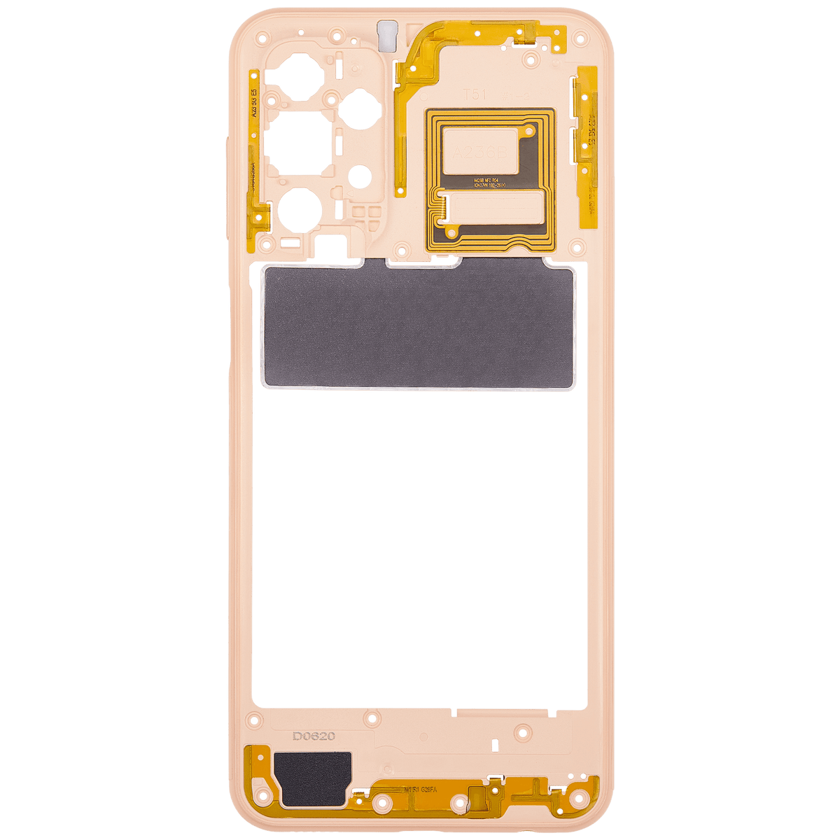 Mid-Frame Housing Compatible For Samsung Galaxy A23 5G (A236U / A236B / 2022) (US & International Version) (Peach)