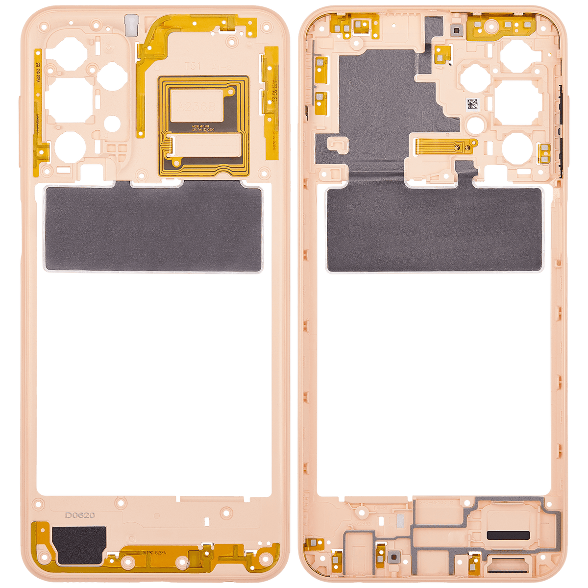 Mid-Frame Housing Compatible For Samsung Galaxy A23 5G (A236U / A236B / 2022) (US & International Version) (Peach)