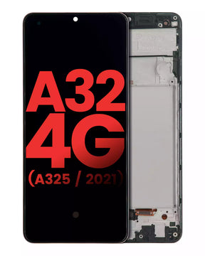 OLED Assembly With Frame Compatible For Samsung Galaxy A32 4G Replacement by Macfactory.in(A325 / 2021) (Vemake) (Awesome Black)