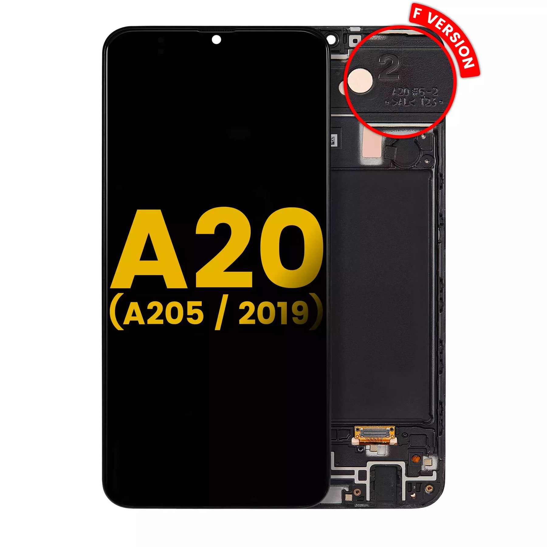 OLED Assembly With Frame Compatible For Samsung Galaxy A20 (A205 / 2019) (F Version) (Refurbished) (All Colors)