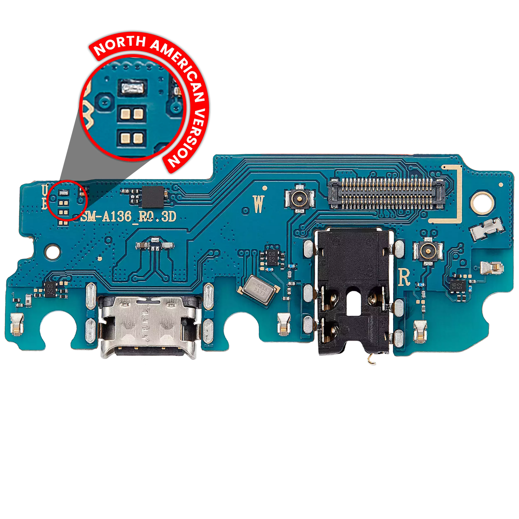 Charging Port Board With Headphone Jack Compatible For Samsung Galaxy A13 5G (A136 / 2021) (US Version) (Vemake)