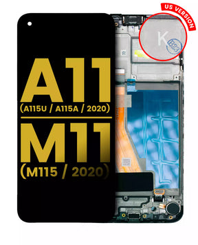 LCD Assembly With Frame Compatible For Samsung Galaxy A11 (A115U / A115A / 2020) / M11 (M115 / 2020) (US Version) (Refurbished) (All Colors)