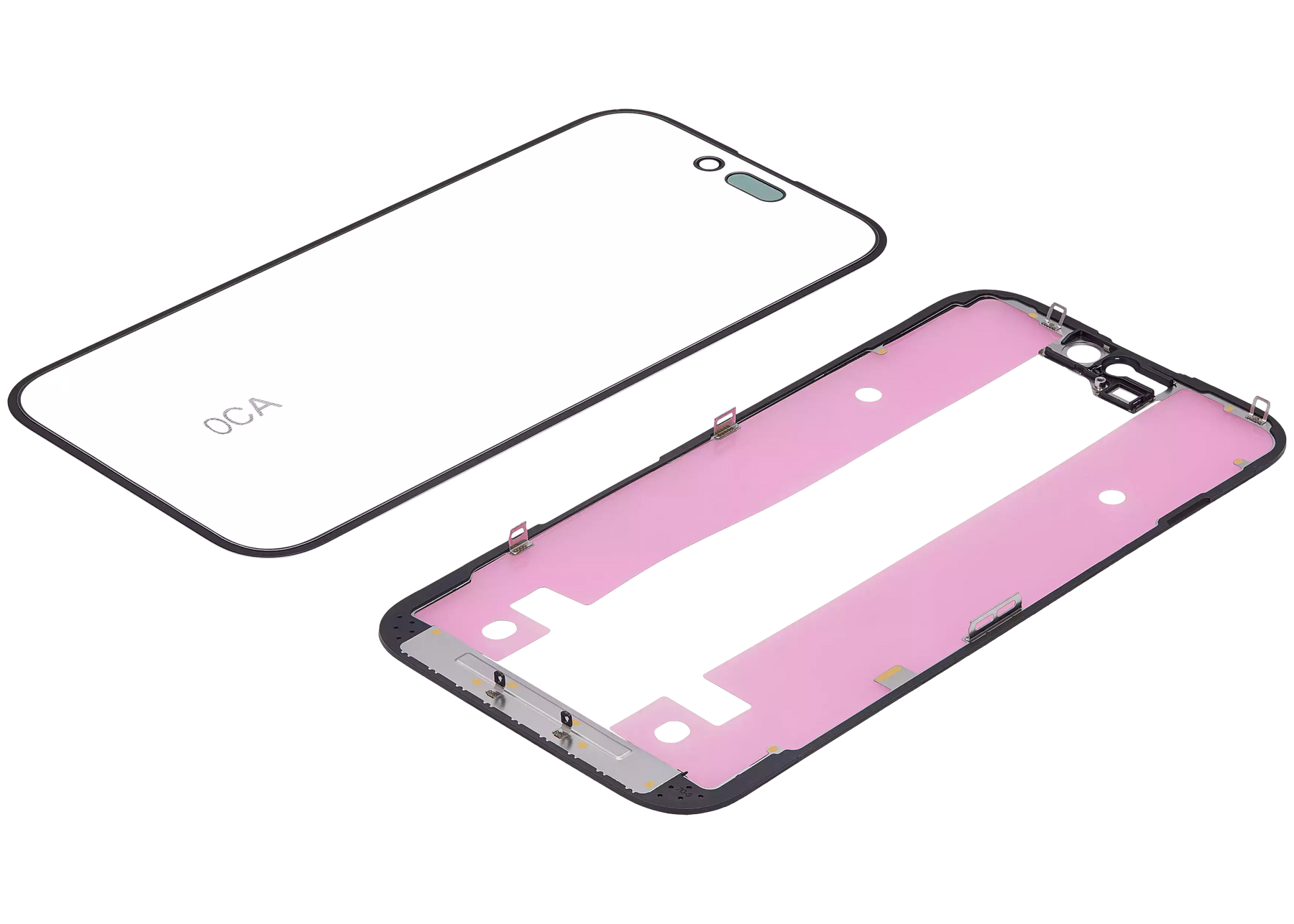 3 in 1 (Glass With OCA Pre-Installed + Frame) Compatible For iPhone 15 (OCA Master)