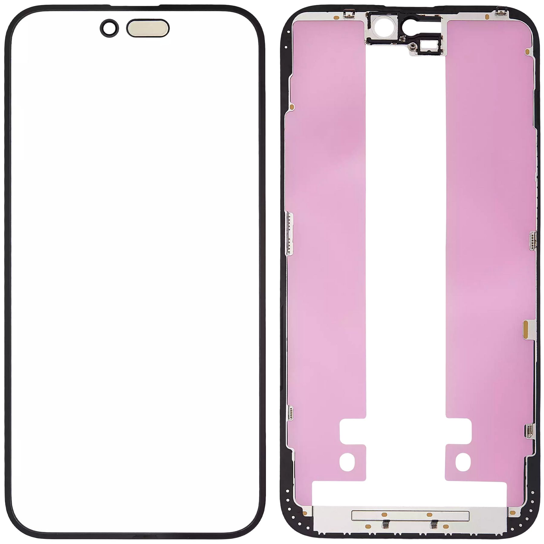 3 in 1 (Glass With OCA Pre-Installed + Frame) Compatible For iPhone 15 Plus (OCA Master)