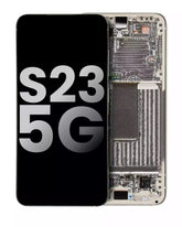 Replacement OLED Assembly With Frame Compatible For Samsung Galaxy S23 5G by MacFactory.Store(US & International) (Used OEM Pull: Grade A) (Cream)