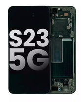 OLED Assembly With Frame Compatible For Samsung Galaxy S23 5G Replacement  by MacFactory.Store (US & International) (Used OEM Pull: Grade B/C) (Green)