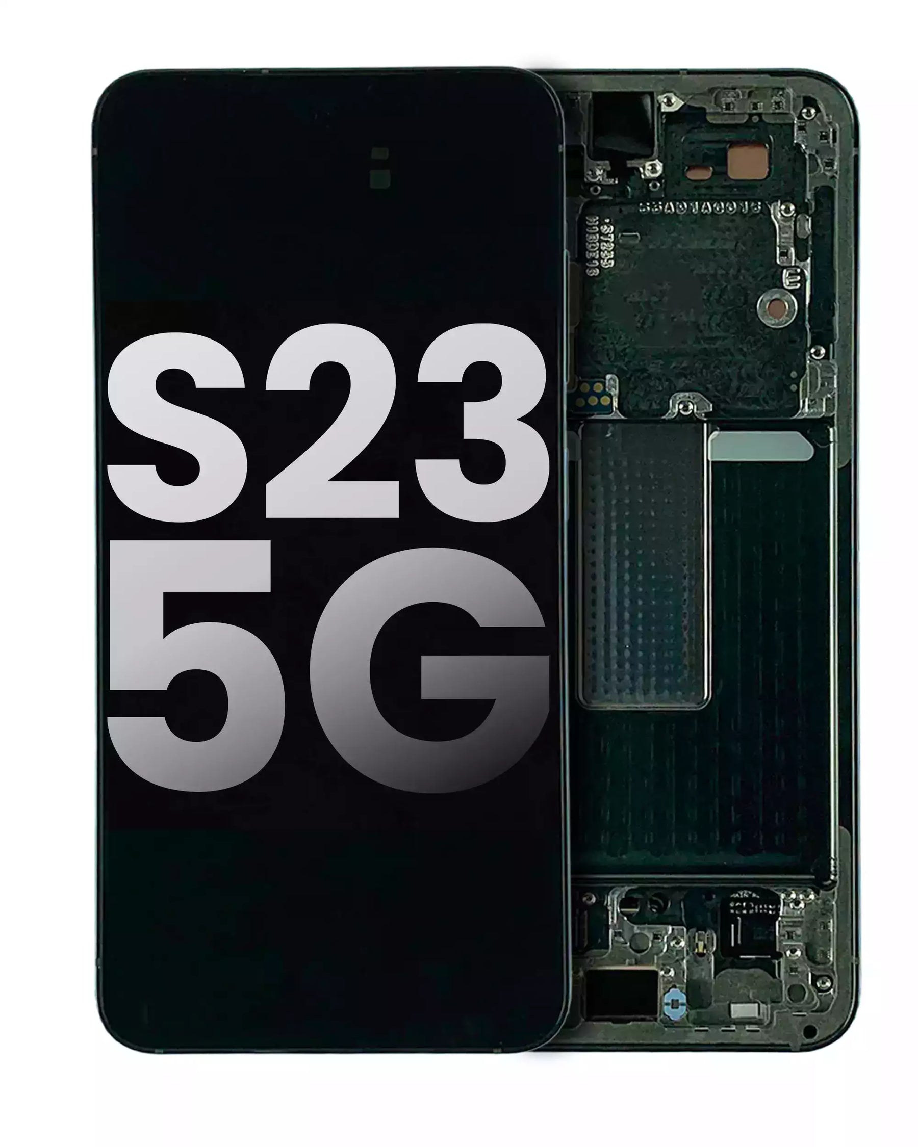 OLED Assembly With Frame Compatible For Samsung Galaxy S23 5G Replacement  by MacFactory.Store (US & International) (Used OEM Pull: Grade B/C) (Green)