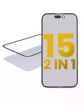 2 in 1 (Glass + OCA Pre-Installed) Compatible For iPhone 15 (OCA Master) (2 Pack)
