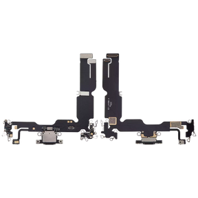 Charging Port Flex Cable Compatible For iPhone 15 Plus (Aftermarket Plus) (Black)