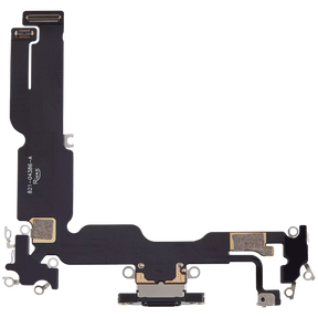 Charging Port Flex Cable Compatible For iPhone 15 Plus (Aftermarket Plus) (Black)