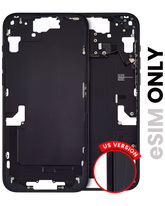 Mid-Frame Housing With Power And Volume Button Compatible For iPhone 15 Plus (US Version) (Used OEM Pull: Grade A) (Black)