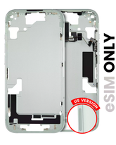 Mid-Frame Housing With Power And Volume Button Compatible For iPhone 15 (US Version) (Used OEM Pull: Grade A) (Green)