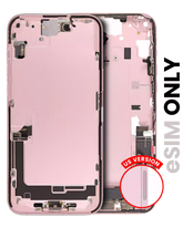 Mid-Frame Housing With Power And Volume Button Compatible For iPhone 15 Plus (US Version) (Used OEM Pull: Grade A) (Pink)