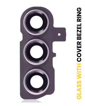 Back Camera Lens With Cover Bezel Ring Compatible For Samsung Galaxy S23 5G / S23 Plus 5G Replacement (Lavender)