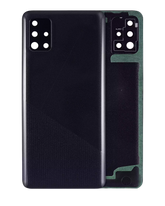 Back Cover Glass With Camera Lens Compatible For Samsung Galaxy A51 4G (A515 / 2019) (Service Pack) (Prism Crush Black)