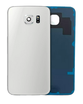 Replacement Back Cover Glass With Camera Lens Compatible For Samsung Galaxy S6 (Service Pack) (White)