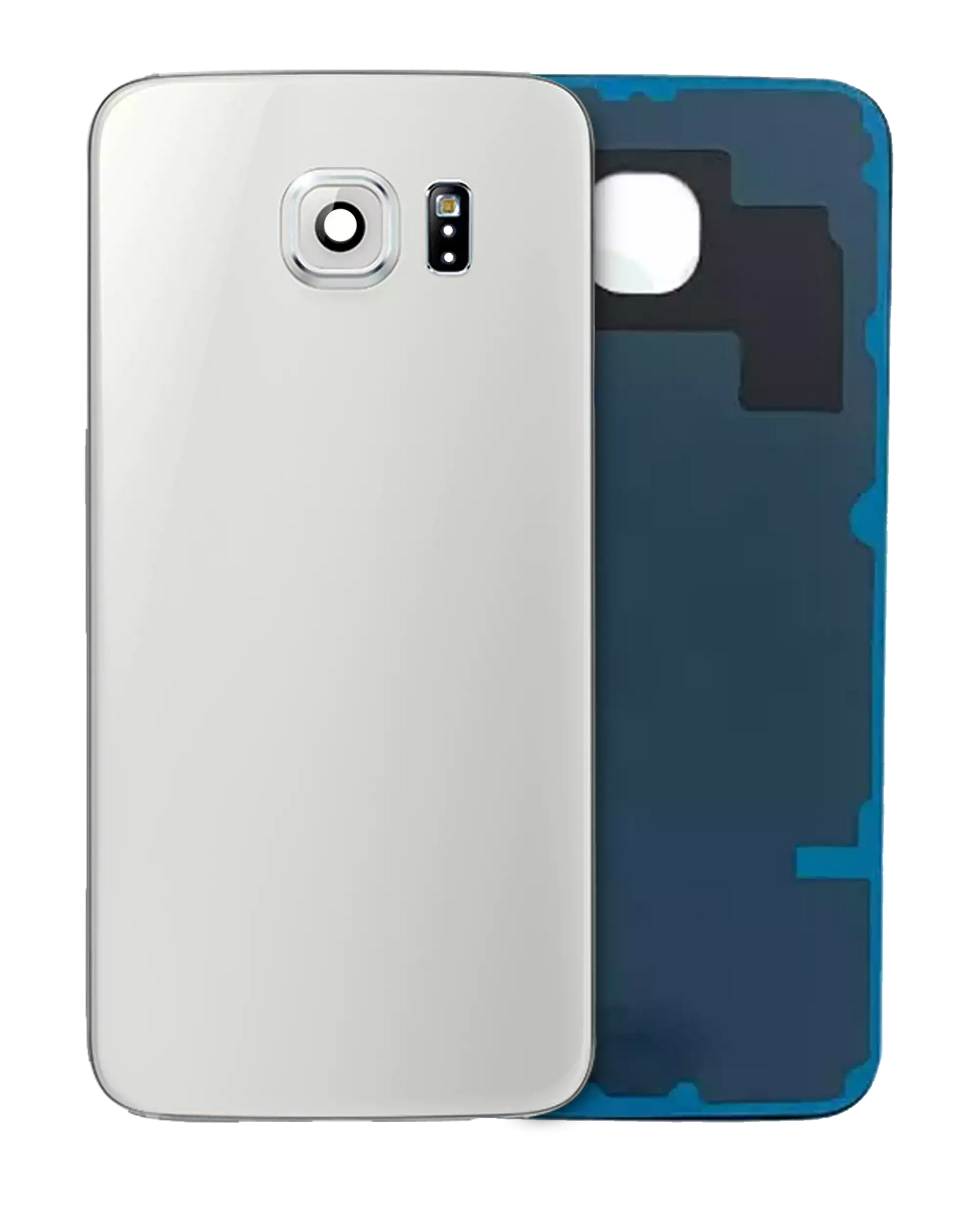 Replacement Back Cover Glass With Camera Lens Compatible For Samsung Galaxy S6 (Service Pack) (White)