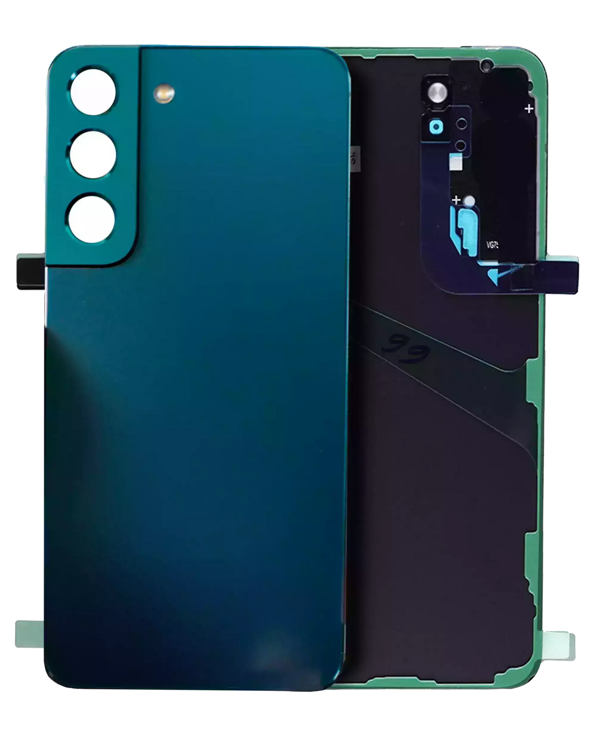 Back Cover Glass With Camera Lens Compatible Samsung Galaxy S22 Plus Replacement (Used OEM Pull: Grade A) (Green)