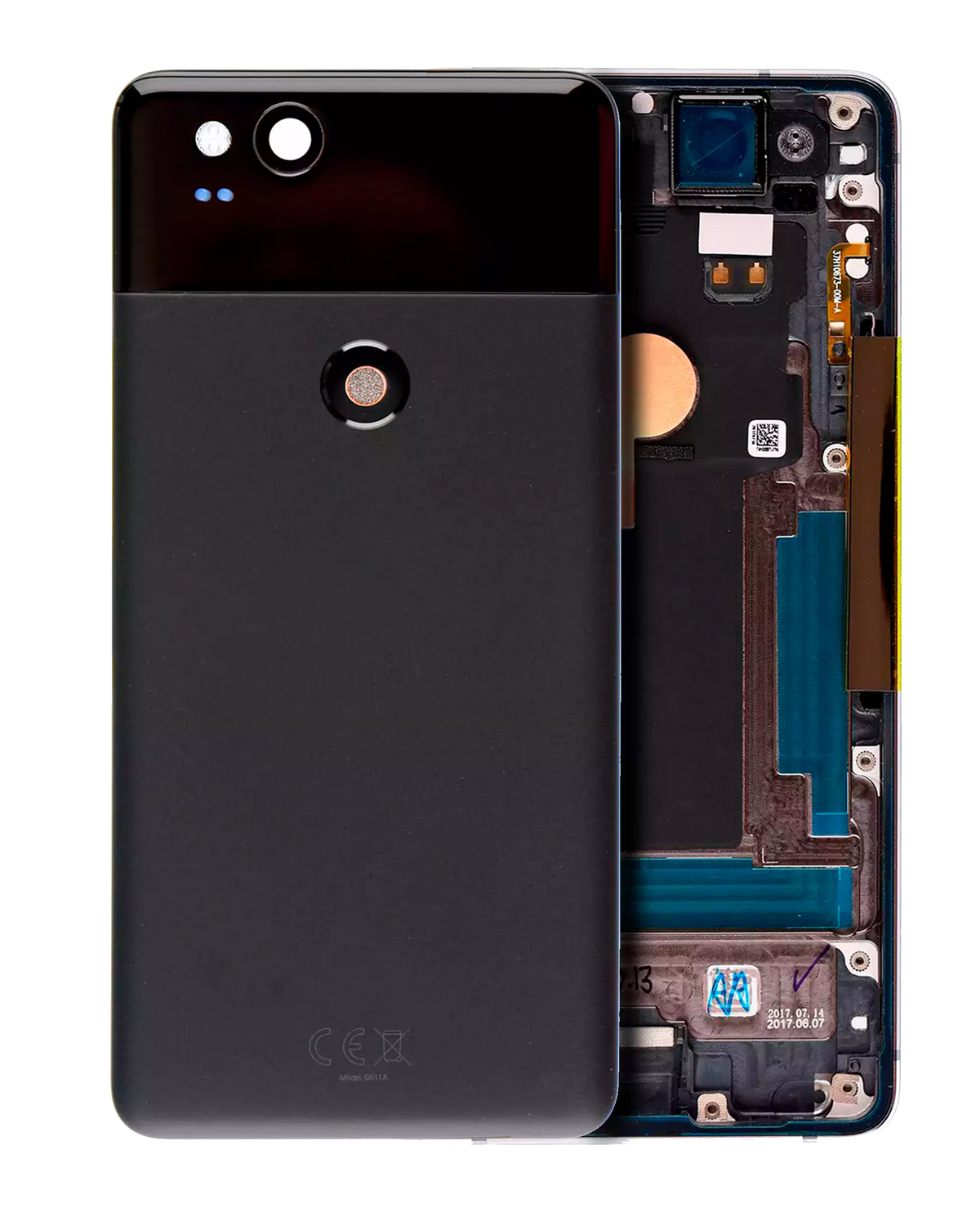 Back Housing Compatible For Google Pixel 2 Replacement (Genuine OEM) (Black)