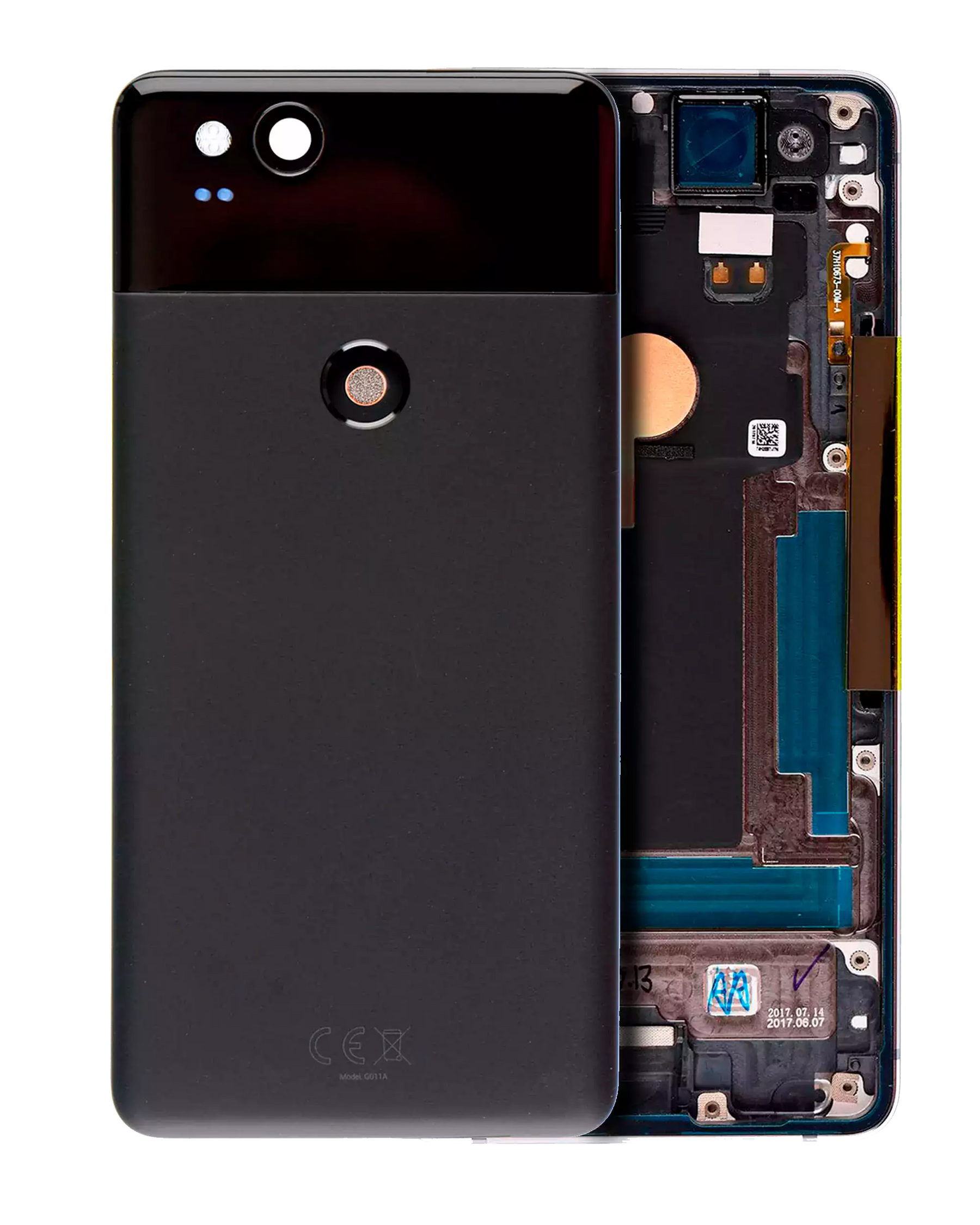 Back Housing Compatible For Google Pixel 2 Replacement (Genuine OEM) (Black)