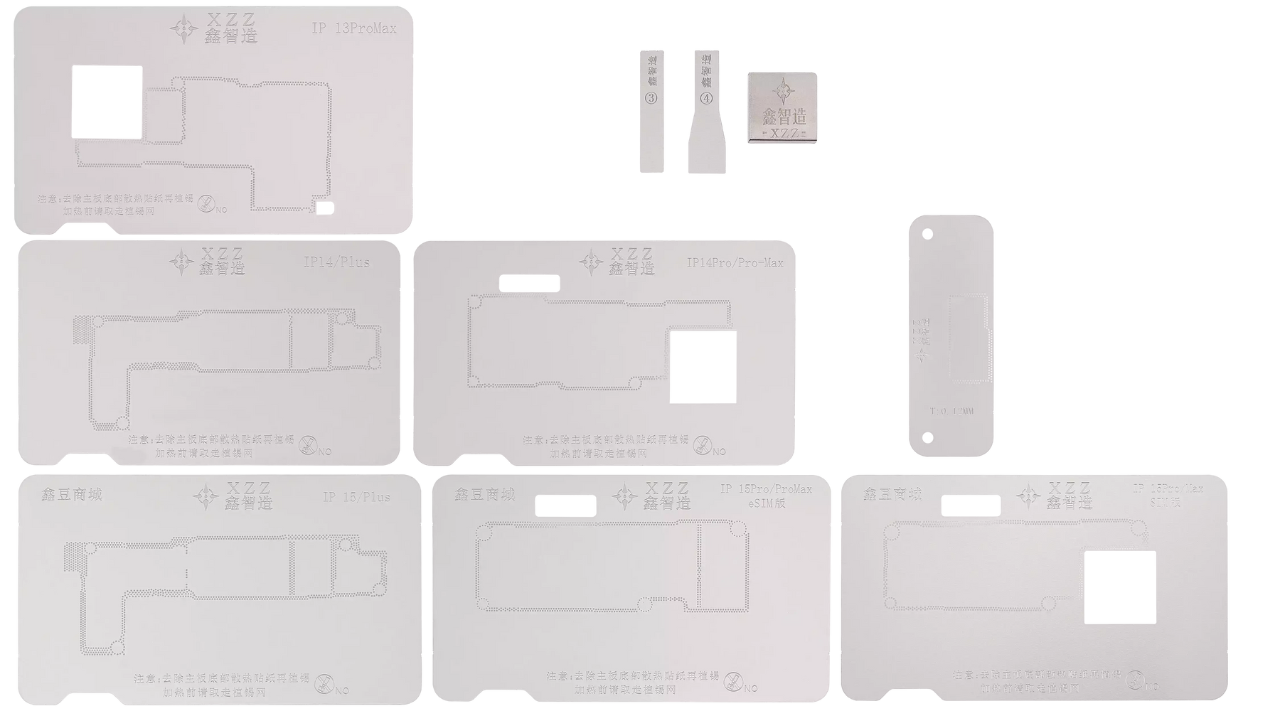 TR Middle Layer Frame Reballing Platform For iPhone X-15 Pro Max (24 in 1) (XinZhiZao)