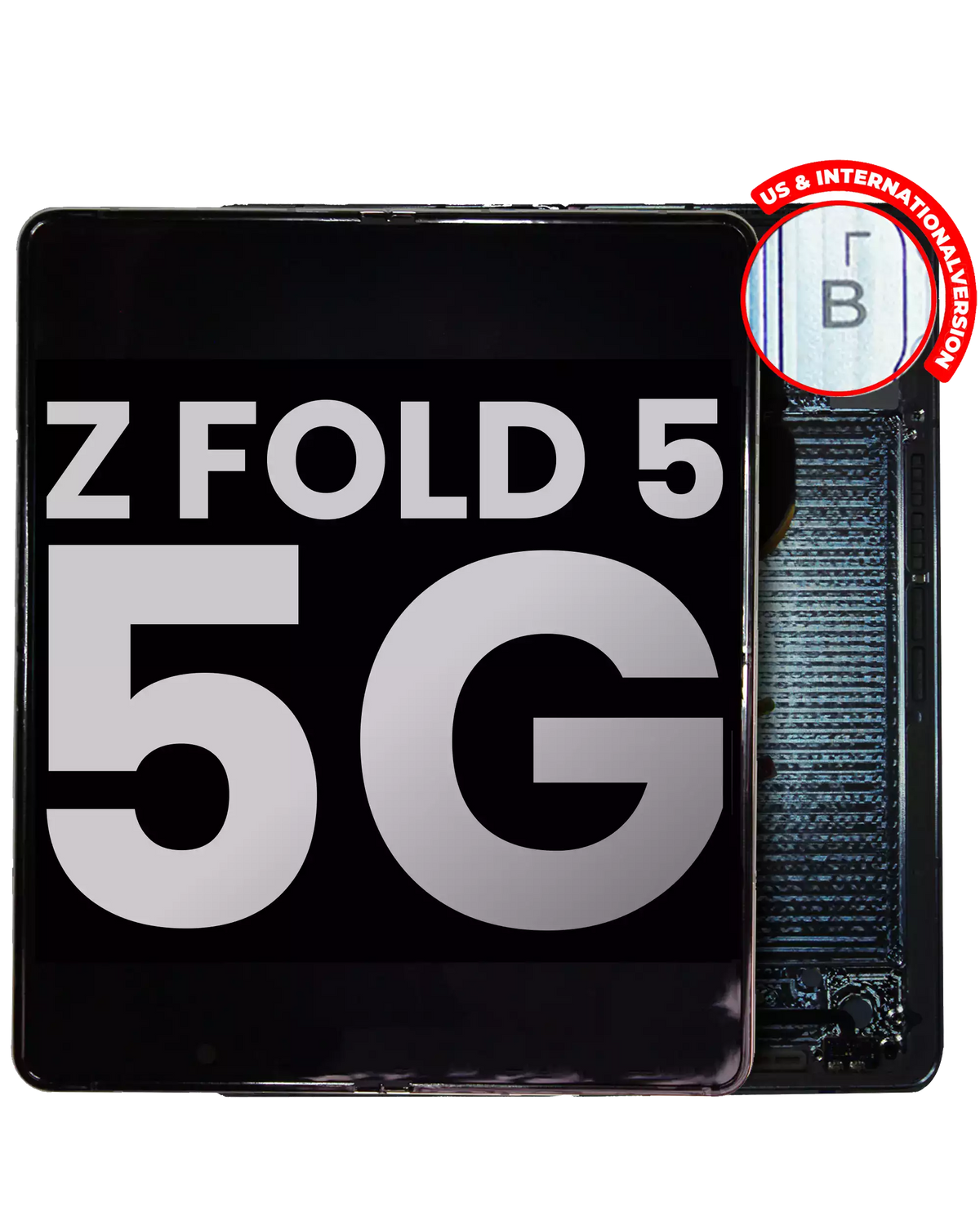 Replacement Inner OLED Assembly With Frame Compatible For Samsung Galaxy Z Fold 5 5G (US & International) (Used OEM Pull: Grade A) (Ice Blue)