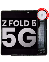 Replacement Inner OLED Assembly With Frame Compatible For Samsung Galaxy Z Fold 5 5G (US & International) (Used OEM Pull: Grade B/C) (Phantom Black)