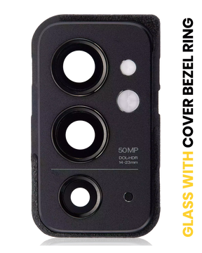 Replacement Back Camera Lens With Cover Bezel Ring Compatible For OnePlus 9RT 5G (Hacker Black)