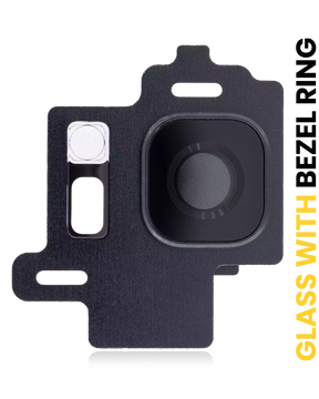 Replacement Back Camera Lens With Bezel Ring Compatible For Samsung Galaxy S8 (Midnight Black)
