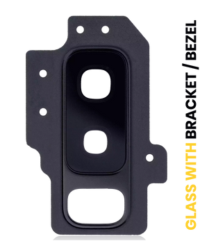 Back Camera Lens With Bracket / Bezel Compatible For Samsung Galaxy S9 Plus Replacement (Black)