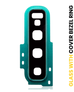 Back Camera Lens With Cover Bezel Ring Replacement Compatible For Samsung Galaxy S10 (Prism Green)