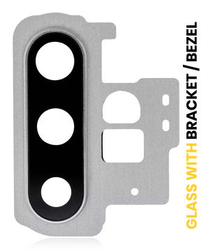 Replacement Back Camera Lens With Bracket / Bezel Compatible For Samsung Galaxy Note 10 Plus / 5G (Aura Glow / Silver)