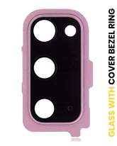 Replacement Back Camera Lens With Cover Bezel Ring Compatible For Samsung Galaxy S20 / S20 5G (Cloud Pink)