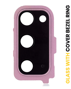 Replacement Back Camera Lens With Cover Bezel Ring Compatible For Samsung Galaxy S20 / S20 5G (Cloud Pink)