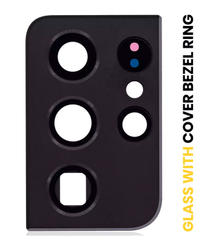 Back Camera Lens With Cover Bezel Ring Compatible For Samsung Galaxy S21 Ultra 5G Replacement  (Phantom Black)