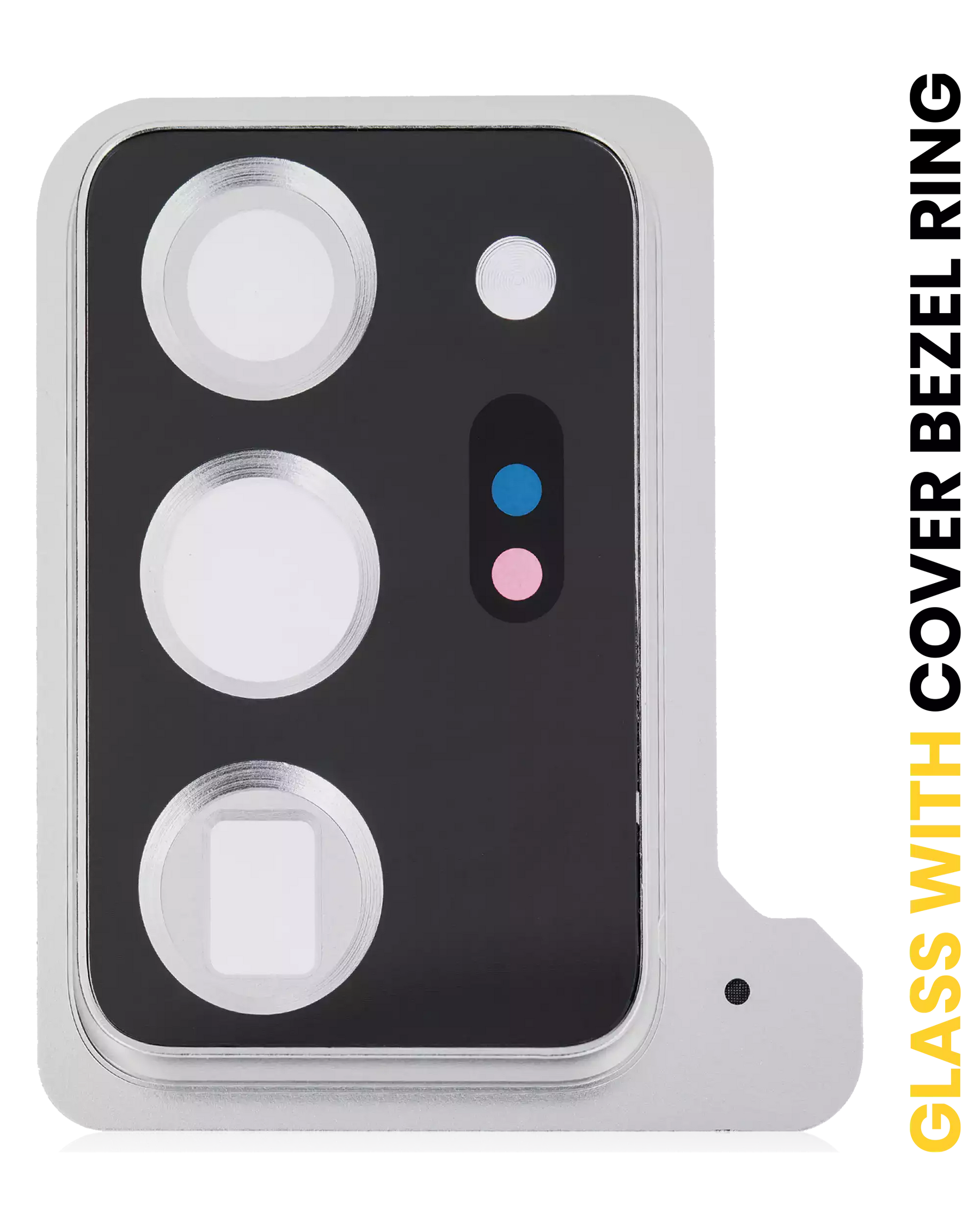 Replacement Back Camera Lens With Cover Bezel Ring Compatible For Samsung Galaxy Note 20 Ultra (Mystic White)