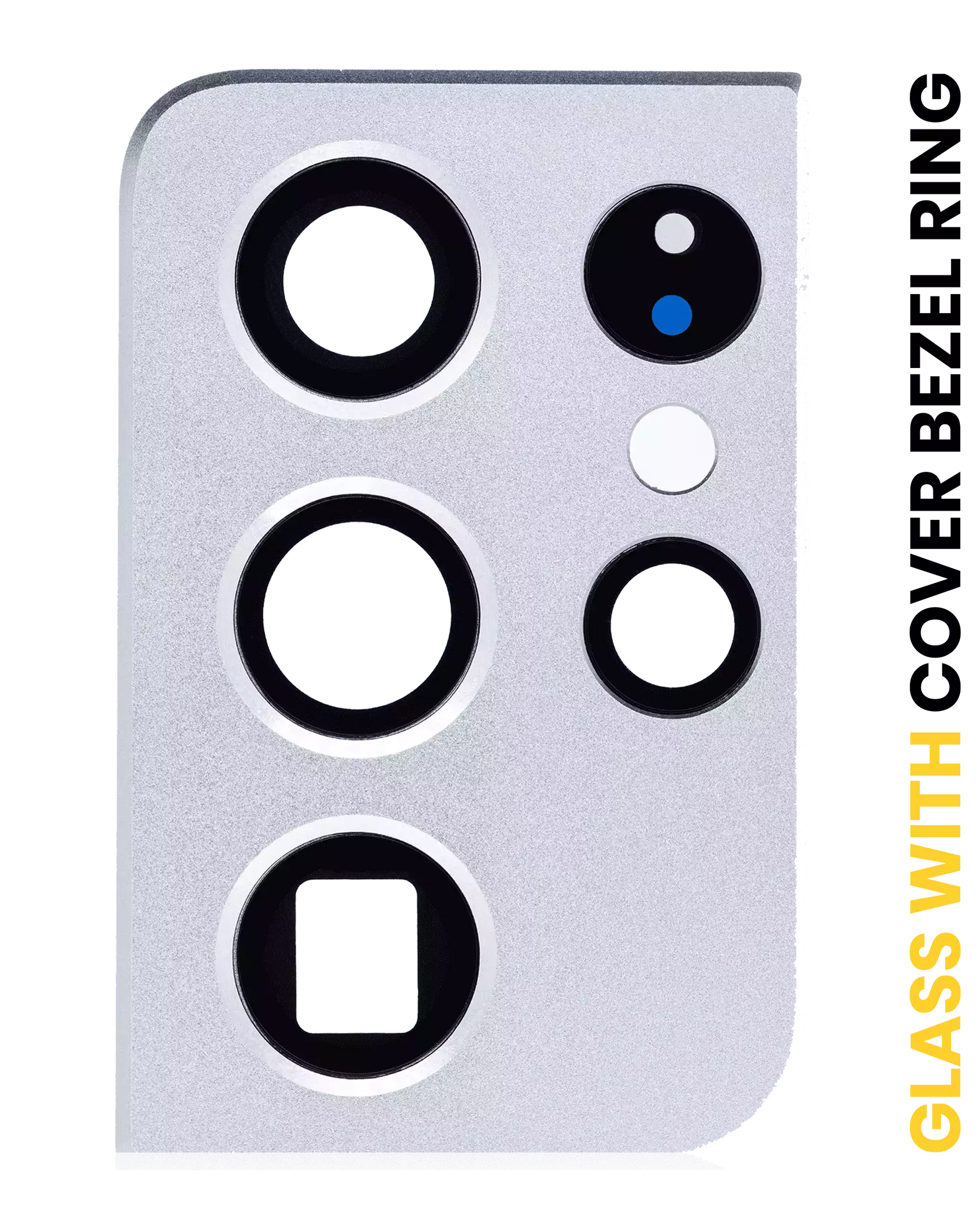 Back Camera Lens With Cover Bezel Ring Compatible For Samsung Galaxy S21 Ultra Replacement (Phantom Silver)