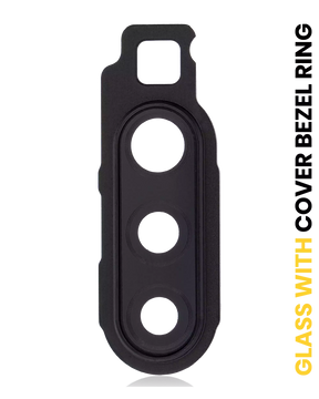 Replacement Back Camera Lens With Cover Bezel Ring Compatible For Samsung Galaxy A90 5G (A908 / 2019) (Black)