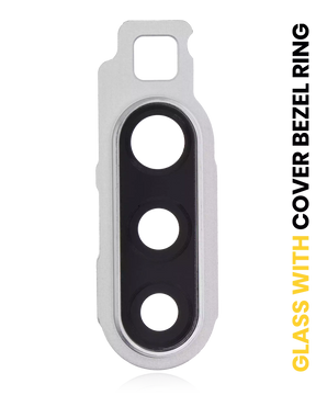 Replacement Back Camera Lens With Cover Bezel Ring Compatible For Samsung Galaxy A90 5G (A908 / 2019) (White)