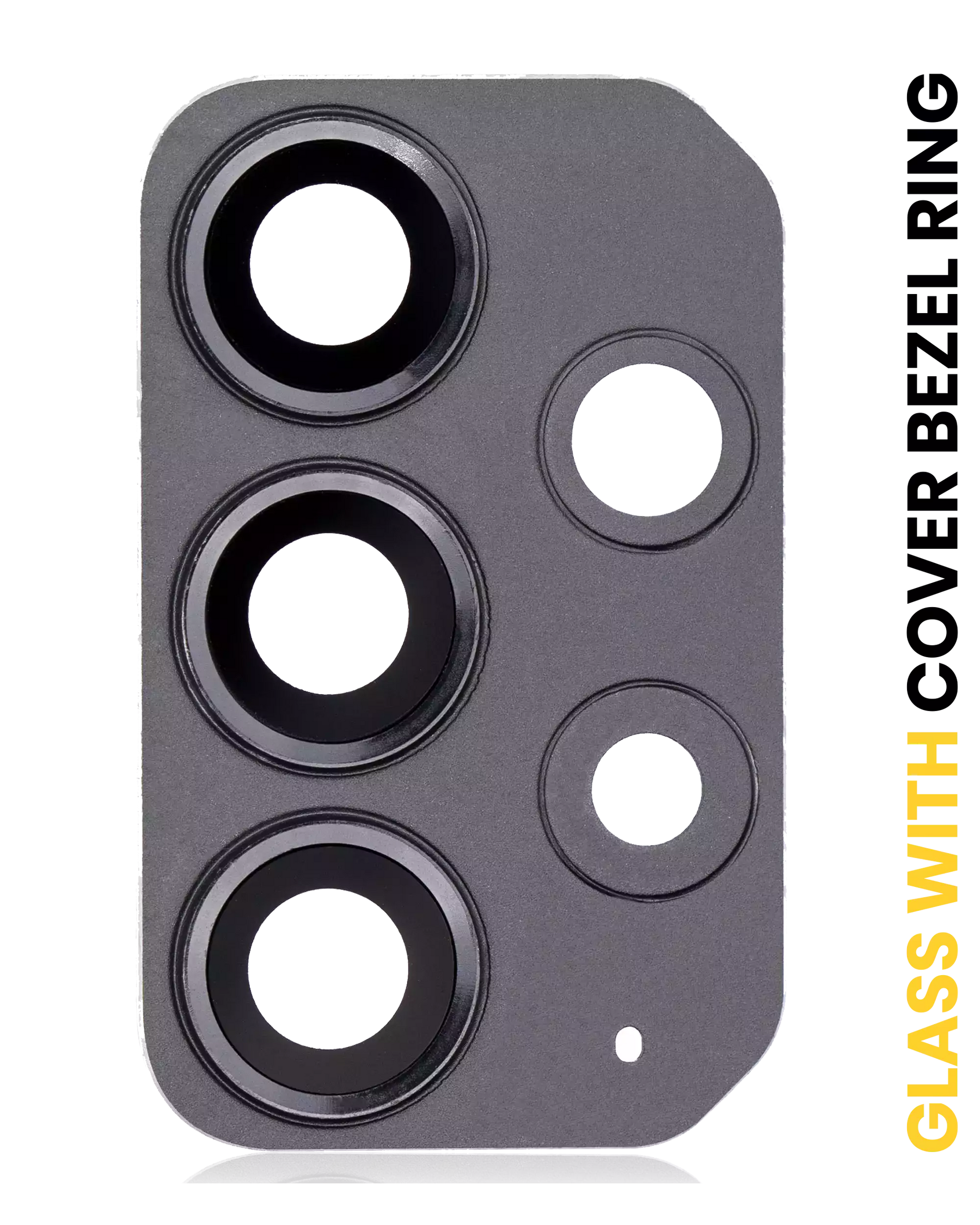 Replacement Back Camera Lens With Cover Bezel Ring Compatible For Samsung Galaxy A72 (A725 / 2021) (Awesome Black)