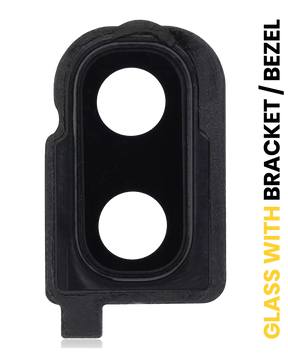 Back Camera Lens With Bracket / Bezel Compatible For Samsung Galaxy Z Flip 4G (F700) / Z Flip 5G (F707) (Mirror Black)